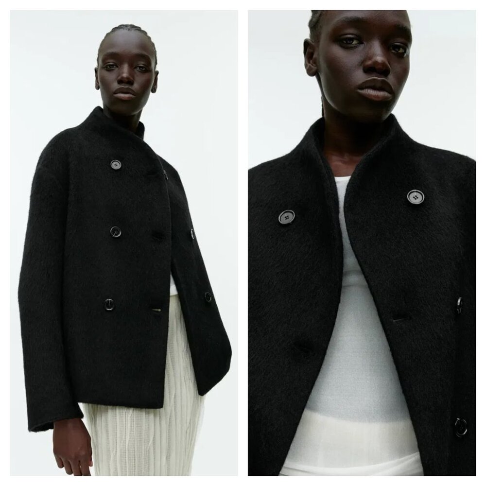 ARKET Double Breasted Jacket Brushed Recycled Woo… - image 1